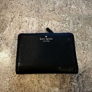 Black pebbled leather Kate spade wallet